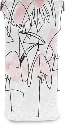 HUSSRITY Eyeglasses Case Abstract Flamingo Pattern Sunglasses Pouch Soft PU Leather Squeeze Top Eyeglass Holder Portable Glasses Case For Women Men