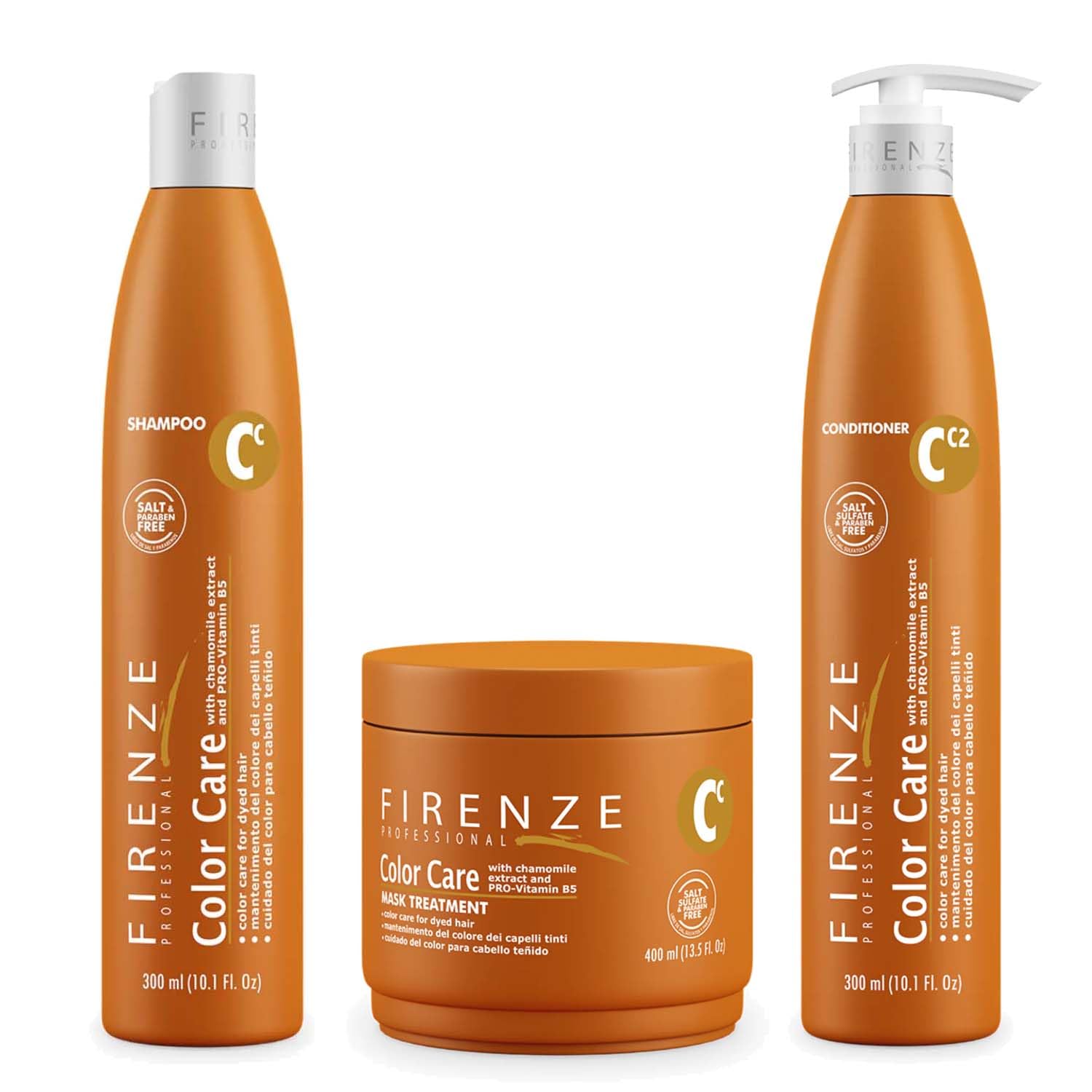 Firenze Professional Color Care TRIO - Color Care Shampoo, Conditioner & Mask Treatment, Includes Gift Bag