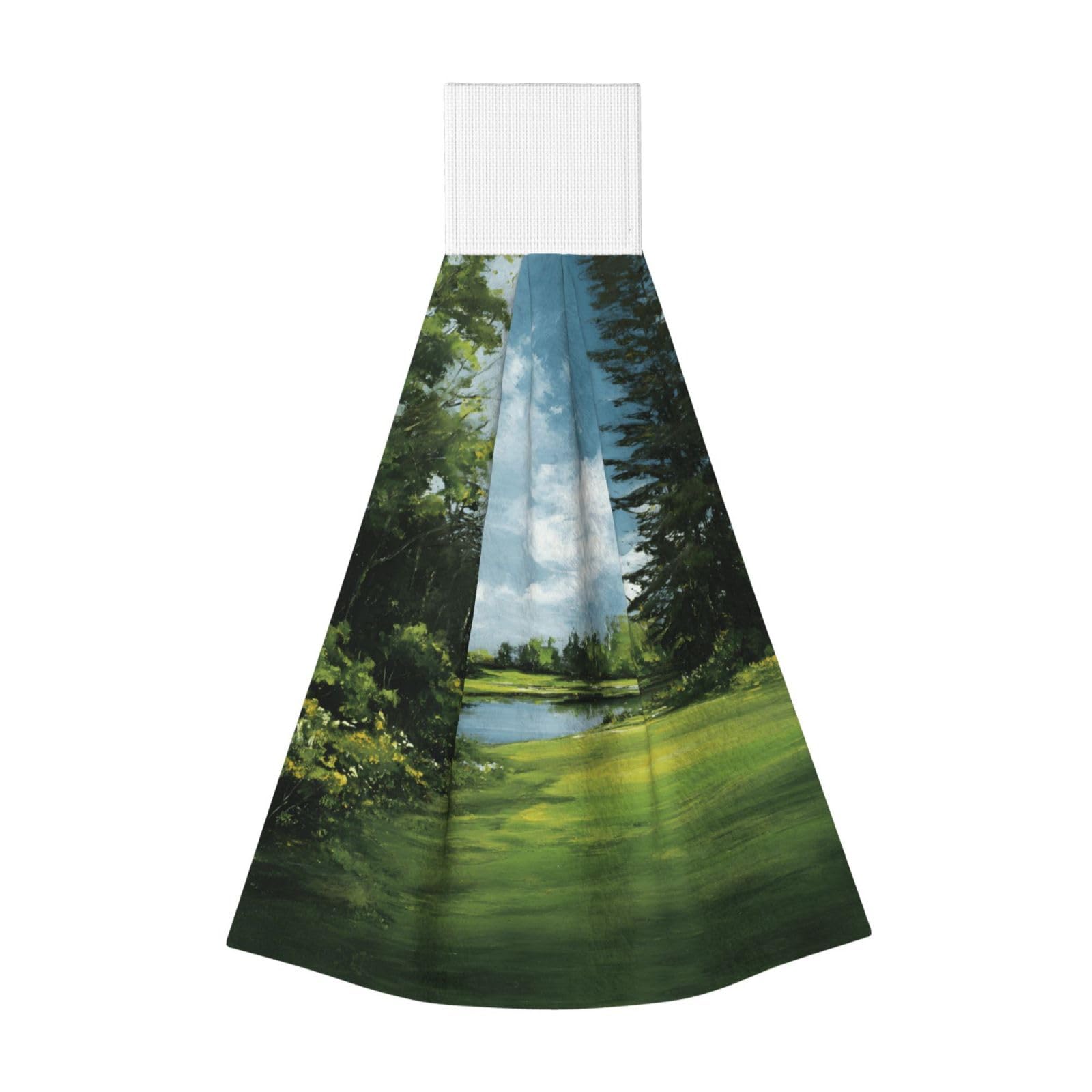 JUANYQME Golf Course Printing Hanging Coral Fleece Towel Super Absorbent Soft Towel, Fluffy And Light Quick-Drying Noodles.