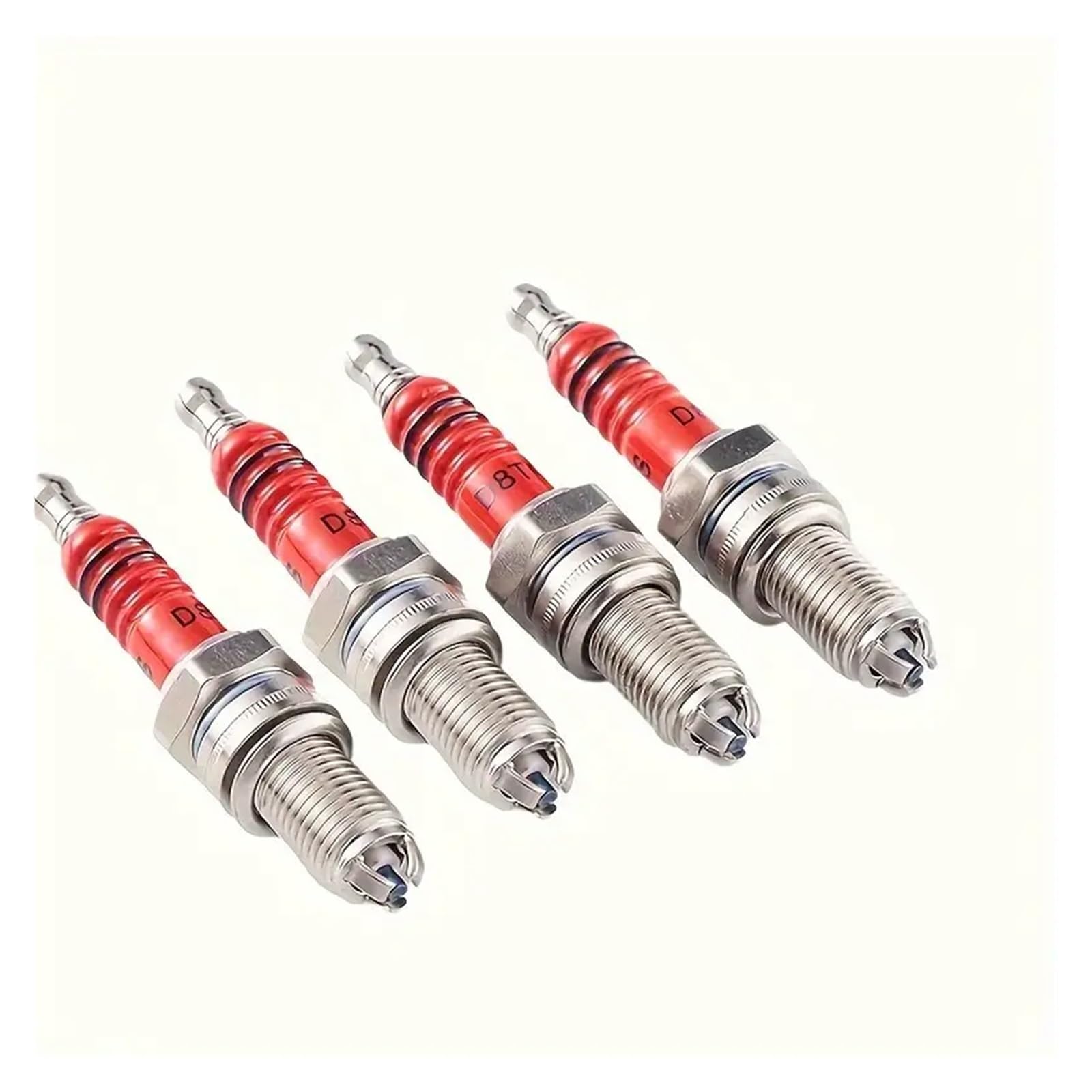 D8TJC D8TC Zestaw świec zapłonowych 12MM do motocykli terenowych, elektroda ze stopu aluminium, pasuje do silników o pojemności 125 cm3, 150 cm3, 200 cm3 i 250 cm3 - opakowanie 2 szt.