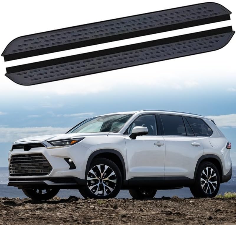 2Pcs Running Boards Side Steps Pedal Nerf Bars Fits for Toyota Grand Highlander 2024 2025 Black Nerf Bar