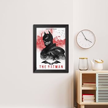 inspire TA Batman Movie poster DC Fan Art Comic Poster Framed