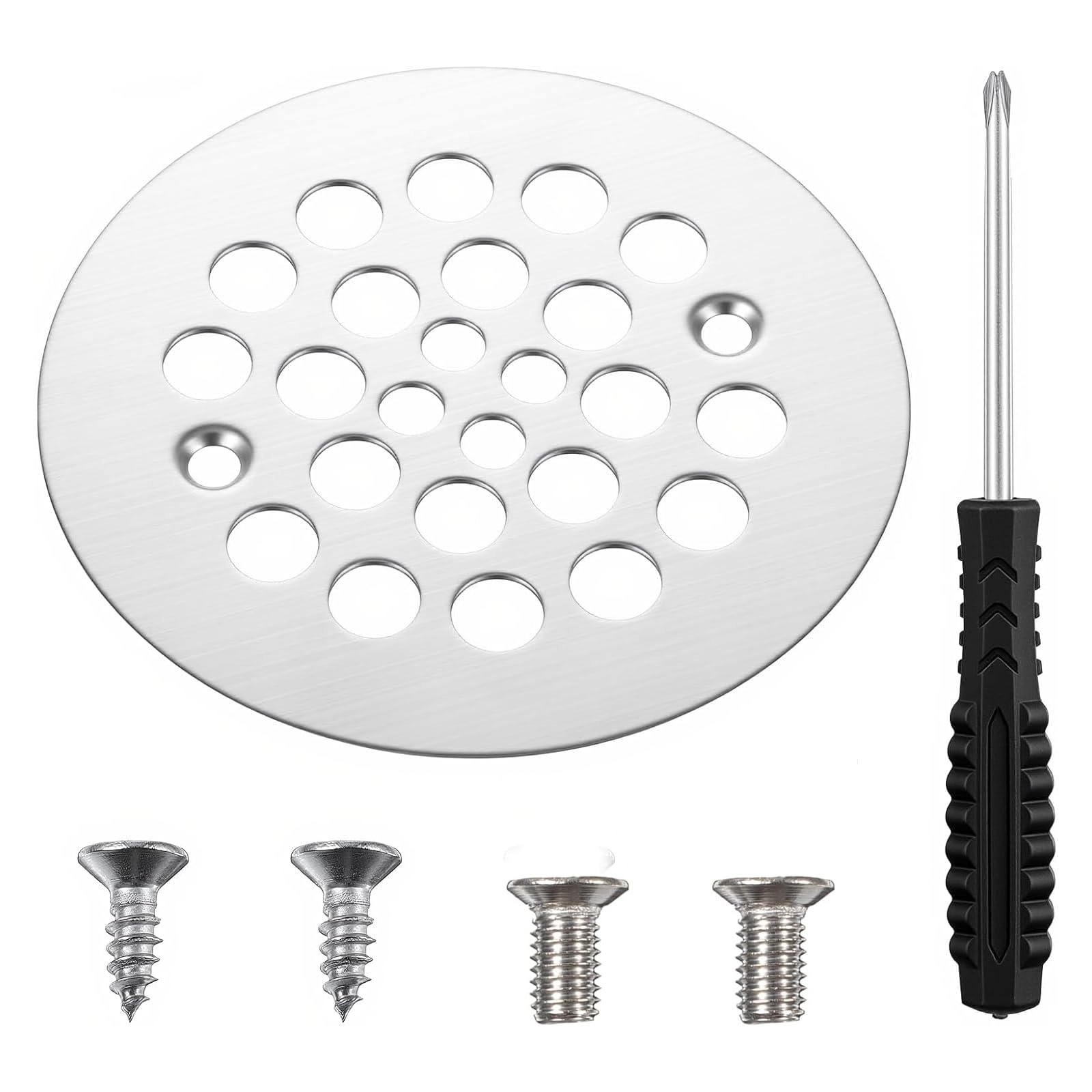 Jiingekk Multicolor Efficient Shower Drain Cover Set In Stainless Steel For High Flows And Standard Size Efficient Shower Drain Cover