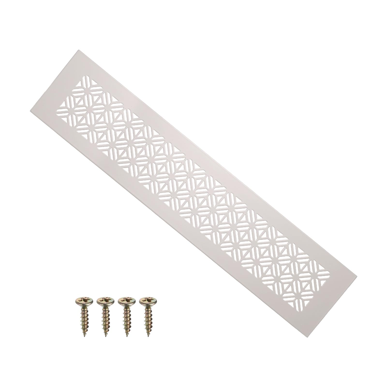 PATIKIL 400mm x 80mm Door Air Vent Cover, Heavy Duty Aluminum Grille Ventilation Cover Louvered with Mounting Screws for Cabinet Wardrobe Door, Cashmere Gray