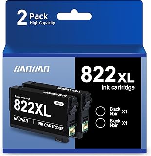 822XL Remanufactured Replacement for Epson 822 Black Ink Cartridges T822 T822XL for Workforce Pro WF-4820 WF-4830 WF-3820 WF-4833 WF-4834 Printer WF 3820 4820 4830 4833 4833(2 Pack)