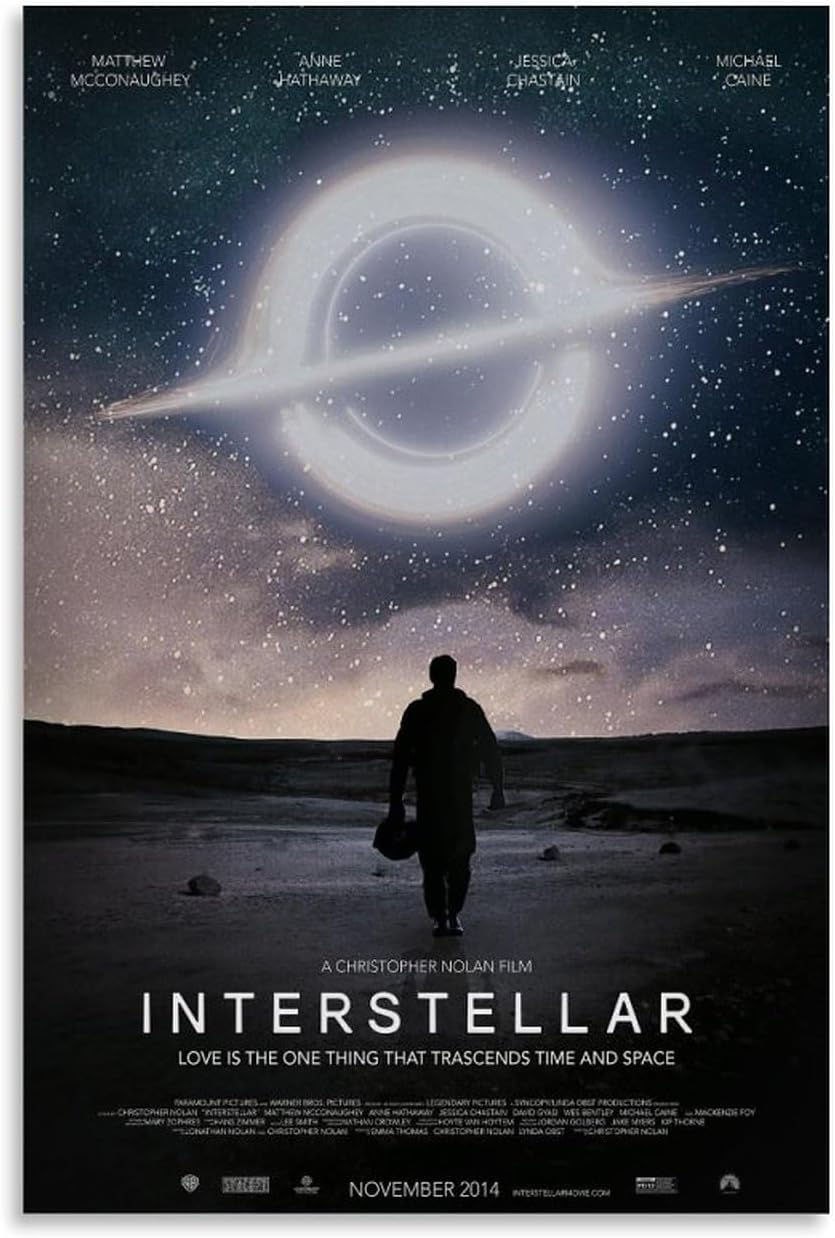 Interstellar Movie Poster Classic Science Fiction Poster Classic Movie Poster Canvas Painting Wall Art Picture Home Decor Print For Bedroom Living Room Dorm Study Bar Office 12x18inch(30x45cm)