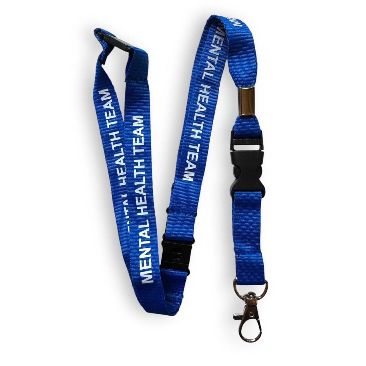 PAC Supplies Global Mental Health Team Lanyard with 3 Point Safety Breakaway, Detachable Buckle Clip, Blue (2)