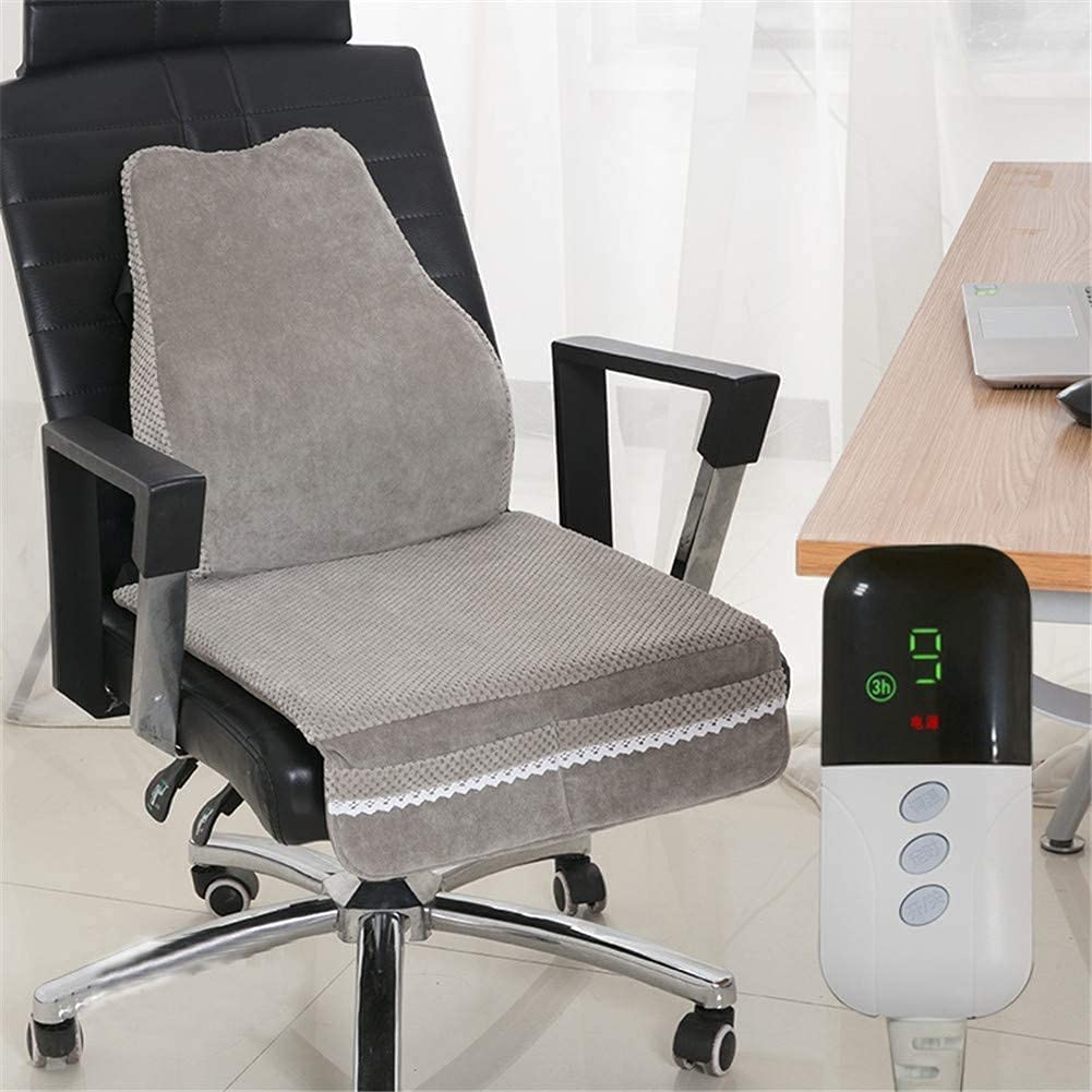 Cojín Asiento Calefactable Asiento Universal, Cojín para Silla de Oficina con Calefacción, Almohadilla para Cubierta de Asiento, 9 Termostatos de Temperatura Controlada, 220V Grey