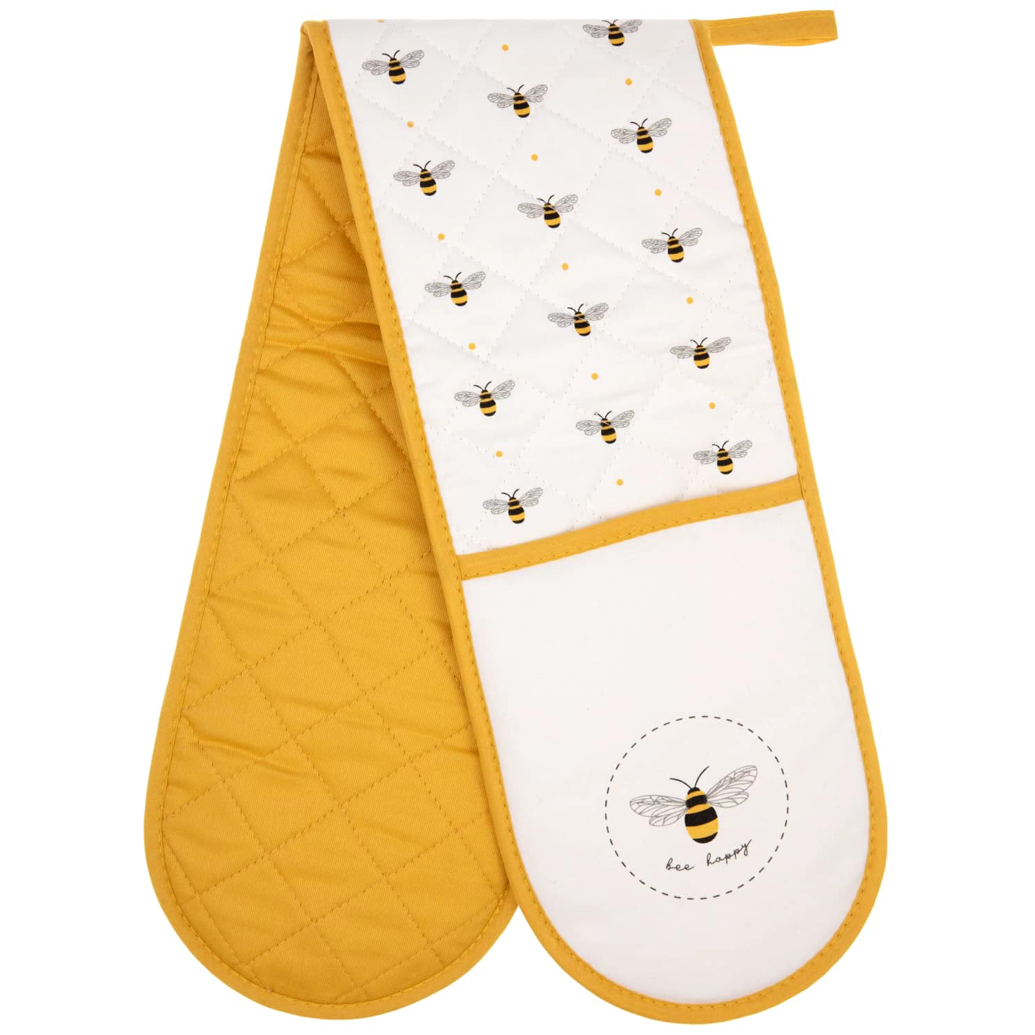 Double Oven Glove Bee Design Oven Glove Heat Protection Kitchen Oven Gloves - Bumble Bees (L90 x W17cm)