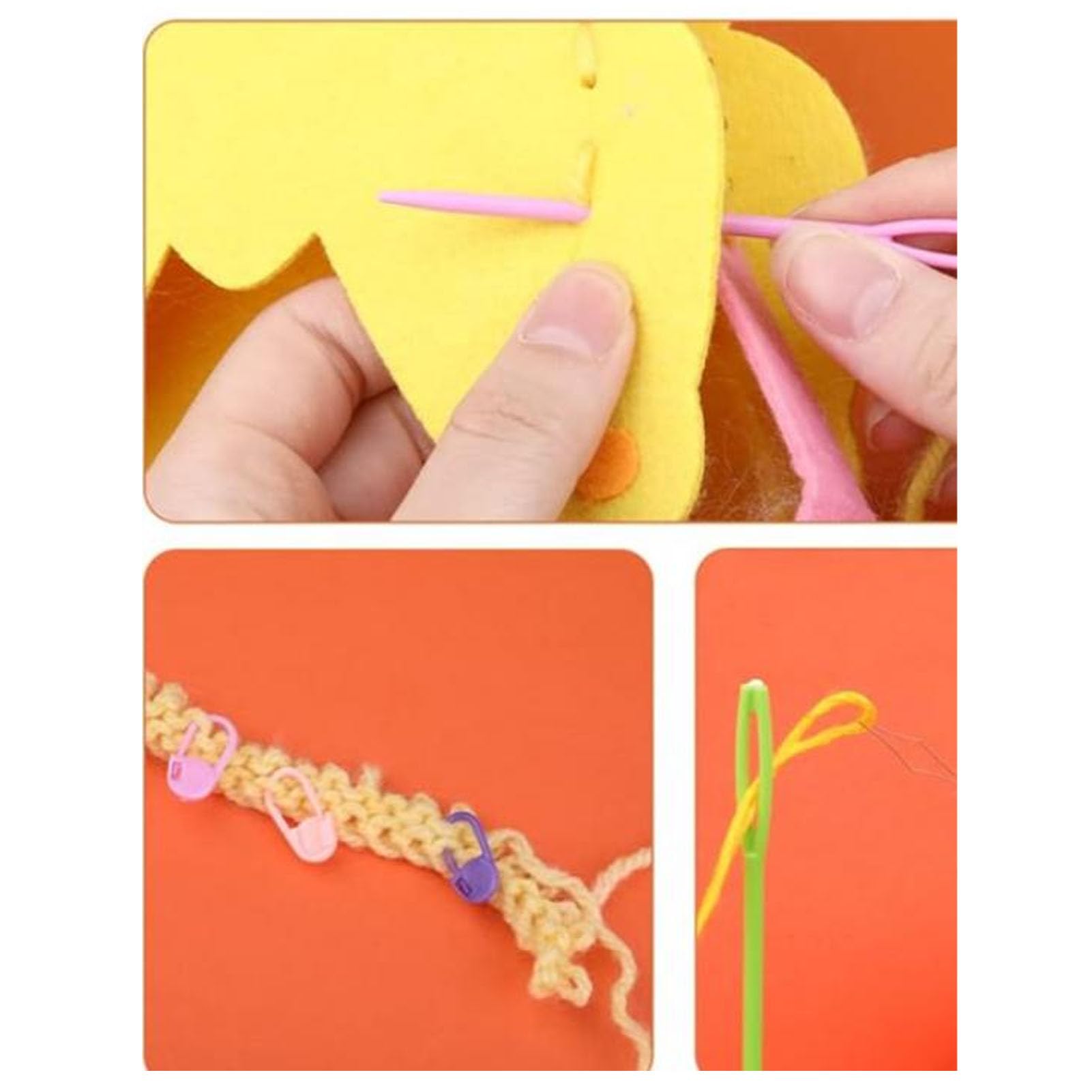 1000 Pezzi Aghi da Cucito in Plastica, Aghi per Filati di Plastica con Occhia Grande da 5,9 Pollici, Aghi da Cucito per Filati Colorati, Aghi per Allacciatura di Sicurezza