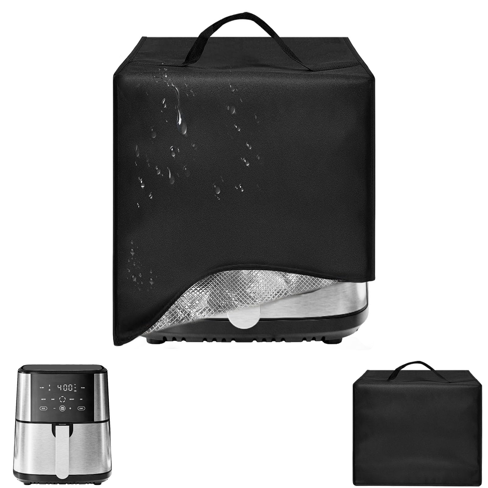 Air Fryer Cover For Chefman 8 QT TurboFry Touch Air Fryer XL 13.78"X11.02"X13.39", Heat Resistant Waterproof Dust Proof Kitchen Appliance Covers Reusable Airfryer Chefman 8 Qt Cover