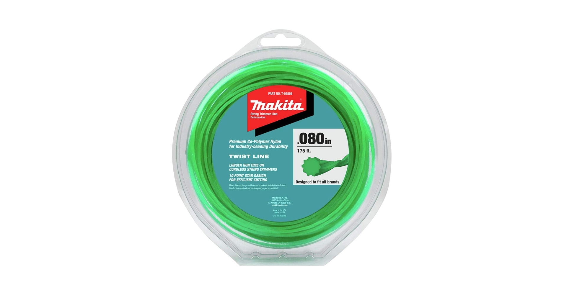 Amazon.com : Makita T-03866 Twisted Trimmer Line, 0.080