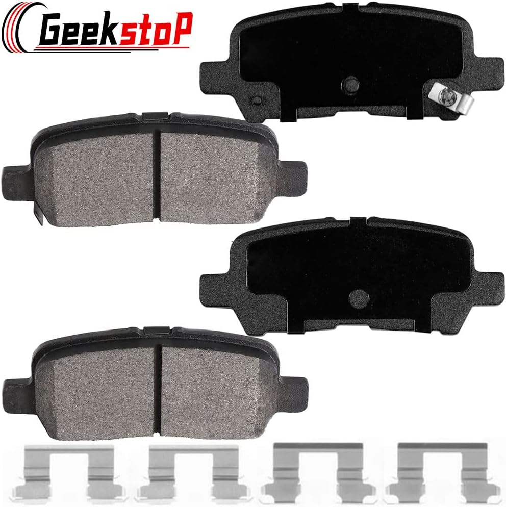 Ceramic Rear Brake Pad D999 Kit Fit for 2010-2013 Chevy Impala, 2005-2009 Buick Lacrosse, 2004-2008 Pontiac Grand Prix, 2005-2009 Buick Allure - 4pcs Rear Left and Right Sides