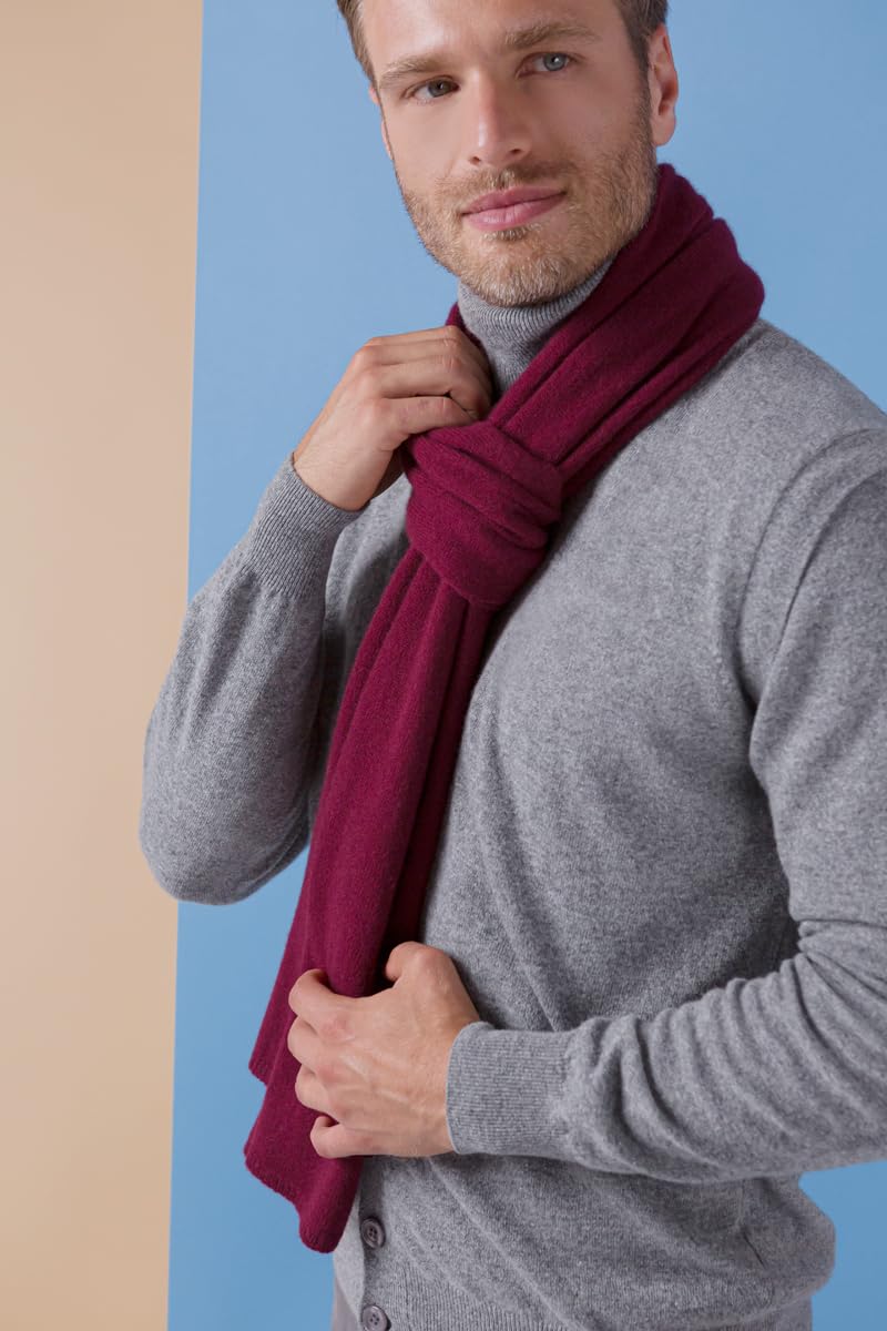 DALLE PIANE CASHMERE Sciarpa Uomo 100% Cashmere | Sciarpa versatile in ogni stagione, elegante idea regalo per lei e per lui, autentico lusso italiano Made in Italy