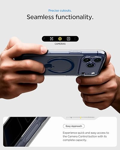 Vista 100 de Spigen Funda para iPhone 15 Pro, ultra híbrida MagFit [antiamarilleo] [compatible con Magsafe] - Fibra de carbono