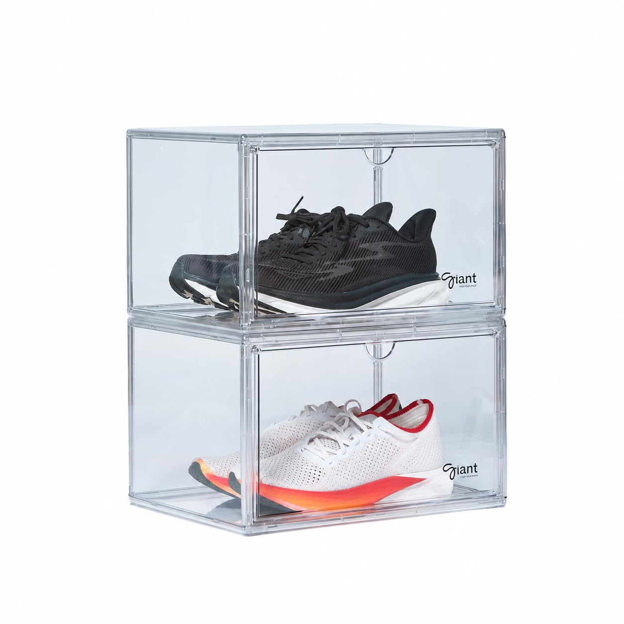 5 Cajas Almacenaje Zapatos Acrílico Super Transparente | Transpirable | Marca Española | Material Premium | Apilable | Estética Moderna | Organizador de Zapatos