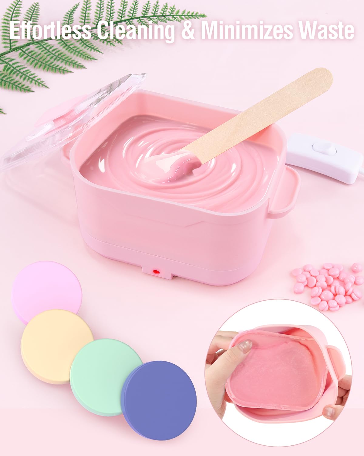 Silicone Wax Warmer for Hair Removal, Foldable Waxing Heater Machine for Melting Hard Soft Wax Beads, 18.6oz Electric Waxing Kit Silicone Wax Pot - Beginner Friendly, Fast Heating, Easy to Clean