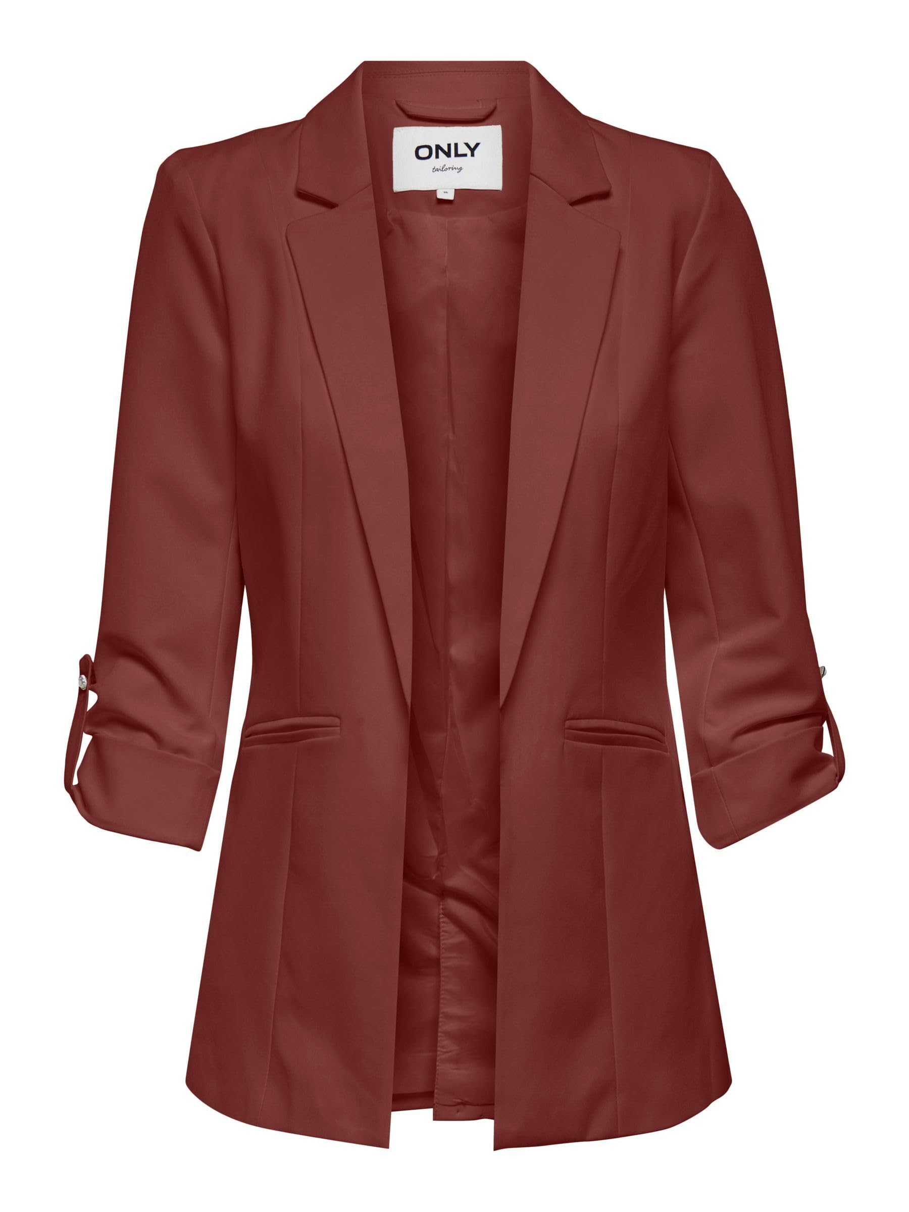 ONLY Women's Onlkayle-orleen 3/4 Blazer TLR Noos, Sable, 8
