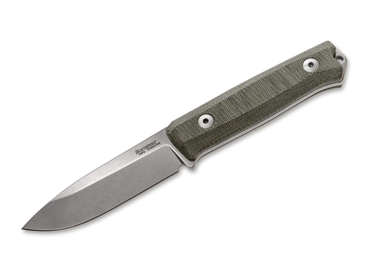 Lionsteel Unisex - Adulto B40 Canvas-Micarta Coltello da viaggio verde 22,7 cm