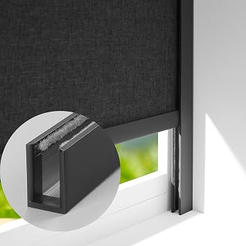 ZSTARR Aluminum U Channel Light Gap Blockers for Shades Black 58" 2Pcs | Side Tracks Reduce Light Leakage Around Shade Edges. Side Channels Block Light Gaps for Shades & Blinds, Enhancing Privacy