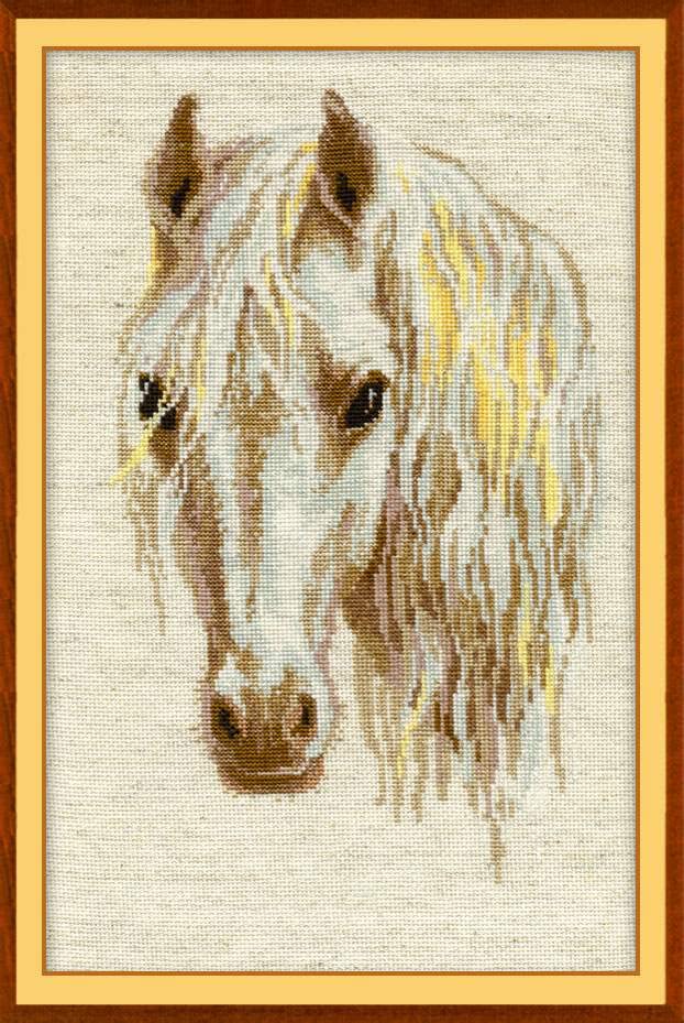 RIOLIS - Moon 827, Counted Cross Stitch Kit 9,45" x15,75, Horse Embroidery Kit, Cross Stitch Patterns for Adults with Horse, Cross Stitch Kits for Adults Advanced & Beginners