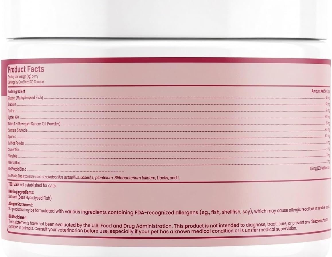 Cat Immune Support Lysine Powder - Allergy Relief Supplement for Cats with L-Lysine, Quercetin, Colostrum & Omega-3, Soothes Sneezing & Itchy Skin, 4.2 oz, 120 Scoops