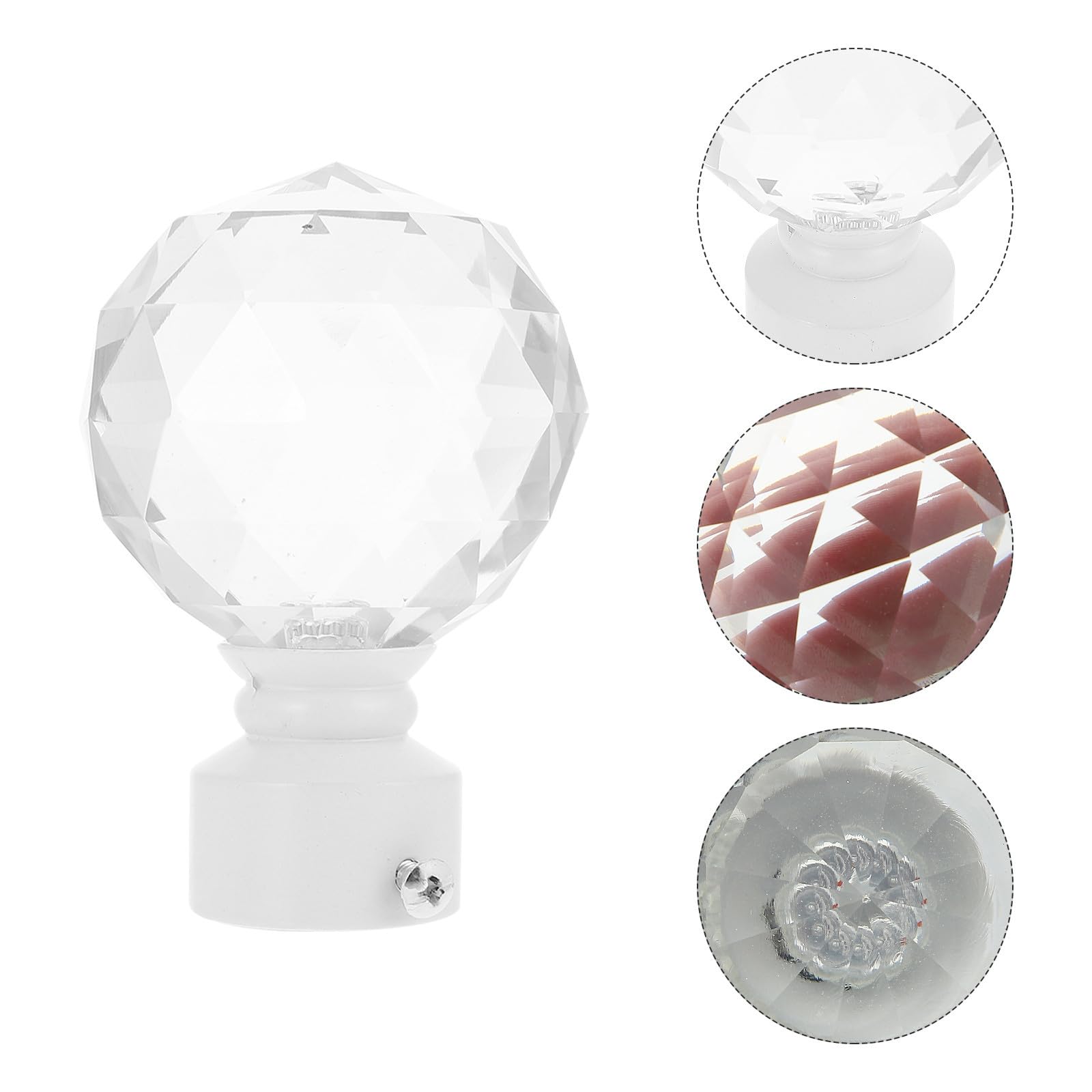 Embouts de Tringle à Rideaux Décoration Élégante en et Fer Blanc 2pcs pour Salon et Salle à Manger