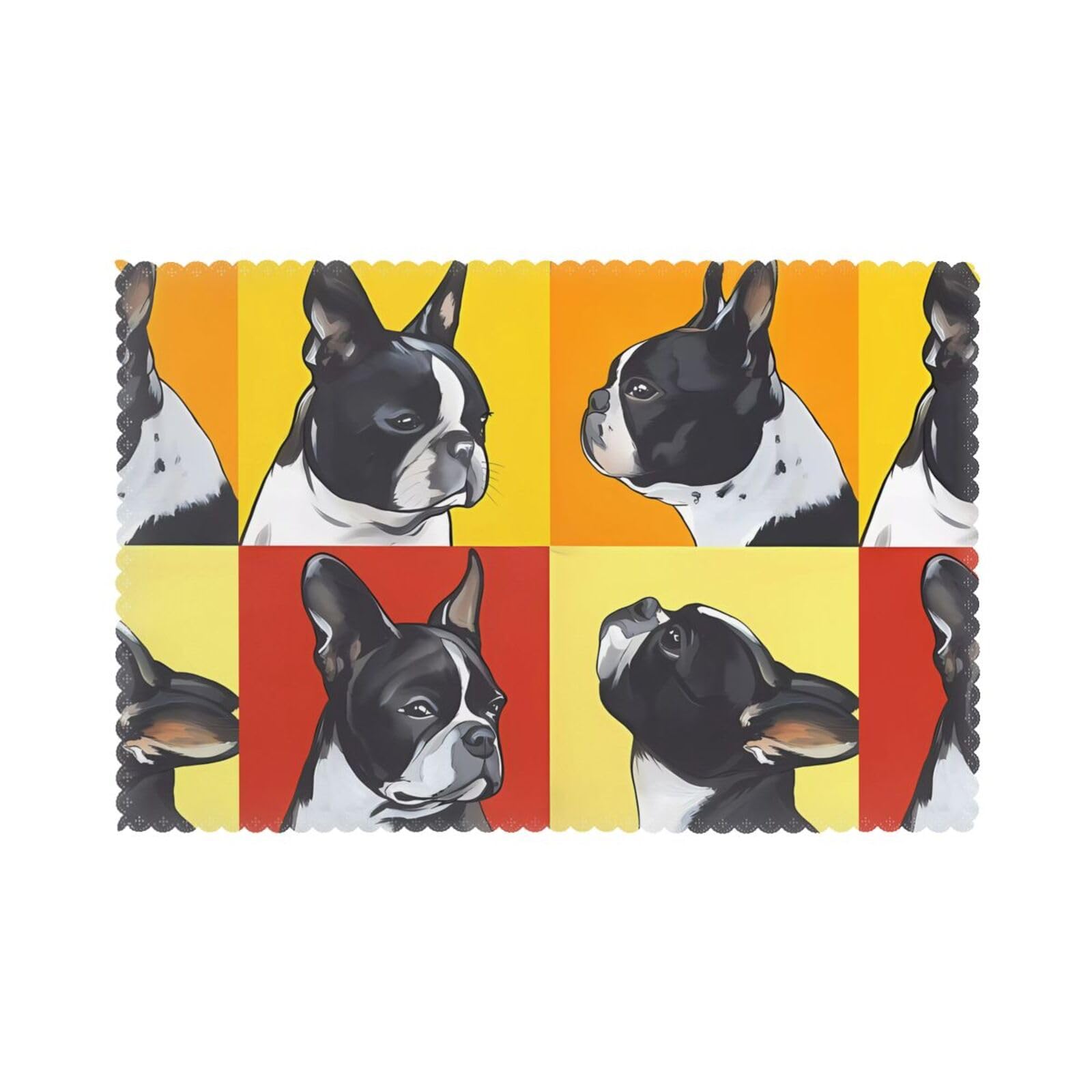 WHJSHOP Dog Prints Placemats Set of 6 12x18in - Heat Resistant Table Layers for Homes, Hotels & Stylish Dining