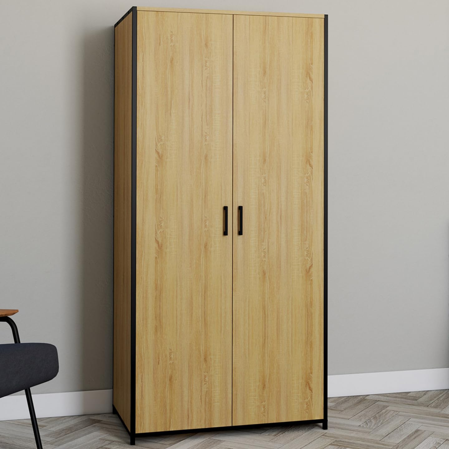 IDMarket - Armario de 2 puertas Detroit armario de 80 cm con estantes de almacenamiento de gran capacidad, diseño industrial