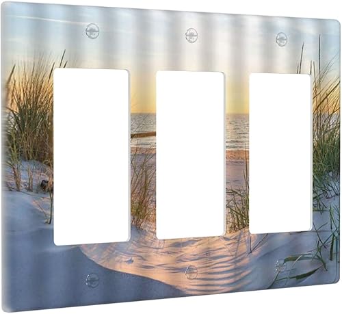 Miniatura 127 de Puerta de castillo de madera de mediados de siglo, estilo griego, cubierta de interruptor de luz de palanca individual, placa decorativa de pared