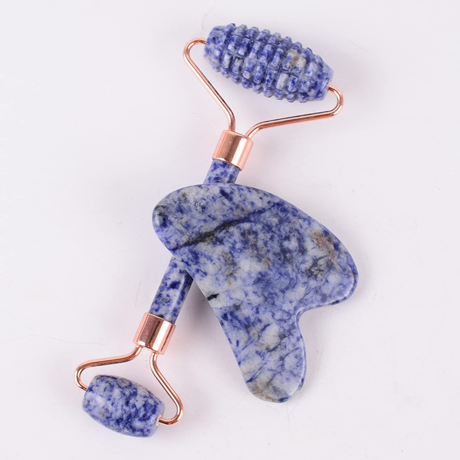 Rodillo de piedra natural Gua Sha juego de herramientas de masaje, 2 piezas