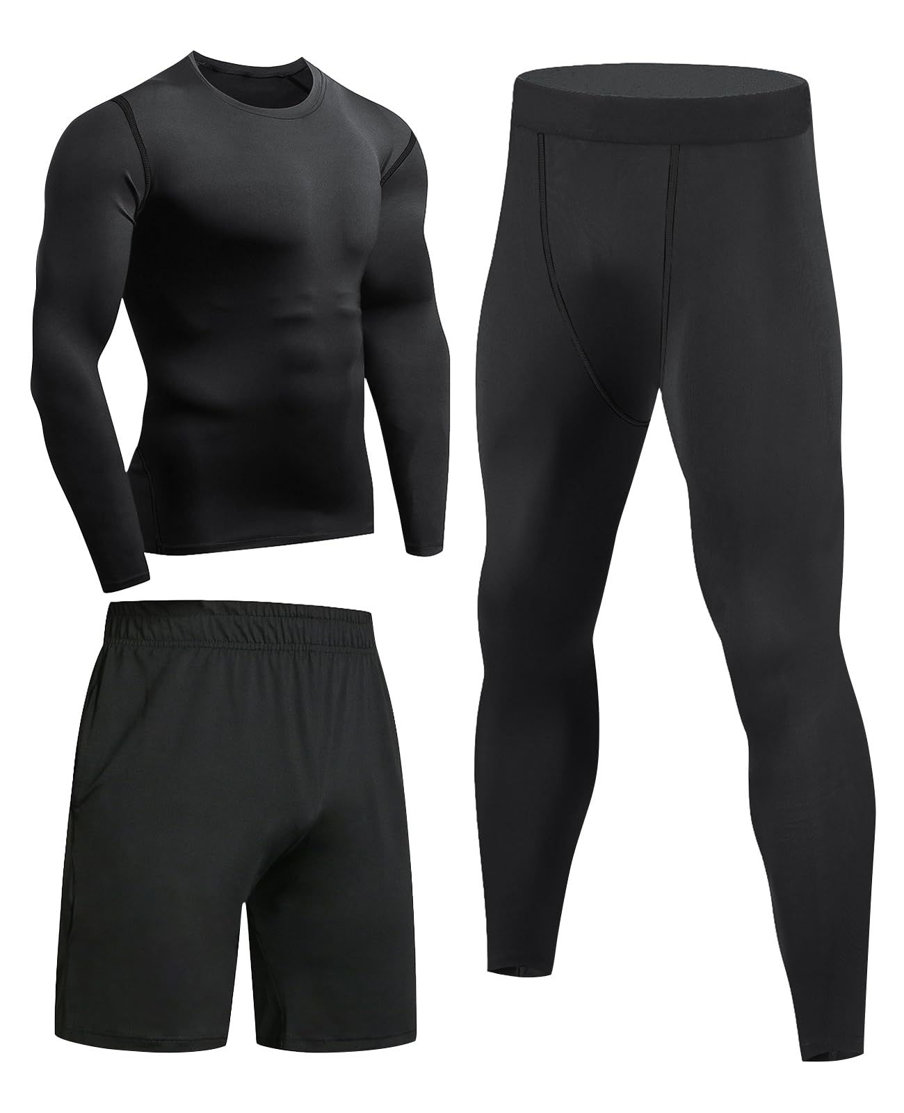 Niksa Sport Leggings männer 2er Pack, Herren Tight lang Quic