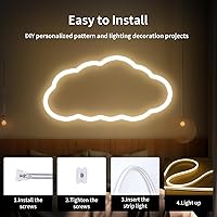 Vista 7 de iNextStation 12V Warm White LED Strip Lights 16.4FT, Flexible Silicone Neon Rope Light, Waterproof, Cuttable, Dimmable & Linkable, for Cabinet
