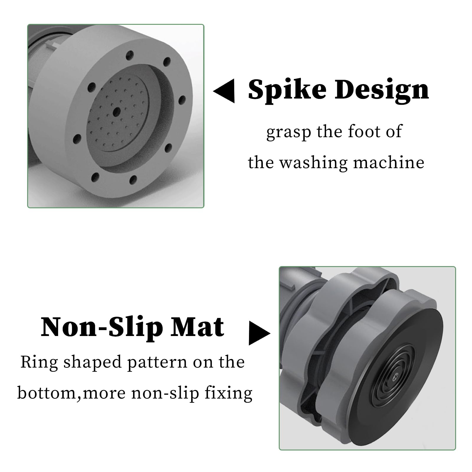 4x Waschmaschinen-Fußpolster – Rutschfest, Höhenverstellbar (8,5–10,5 Cm), Stoßdämpfer-Pads Für Waschmaschine & Trockner – Anti-Vibrations-Gummifüße, Grau