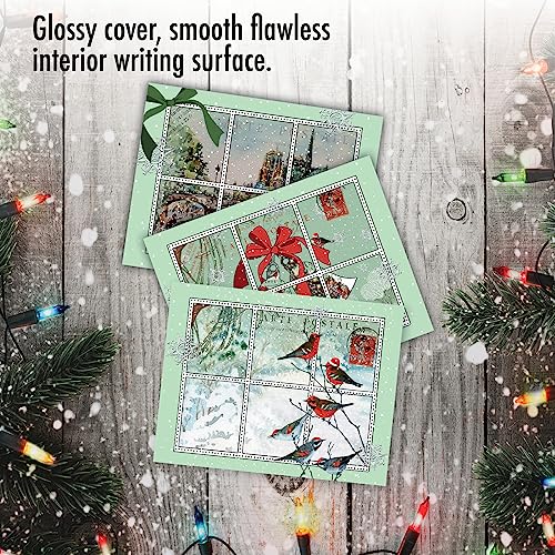Image of The Best Card Company - 10 Holiday Note Cards for Christmas - Festive Bulk Assortment, Boxed Notecards with Envelopes (4 x 5.12 Inch) - Merry Mail M10013XS