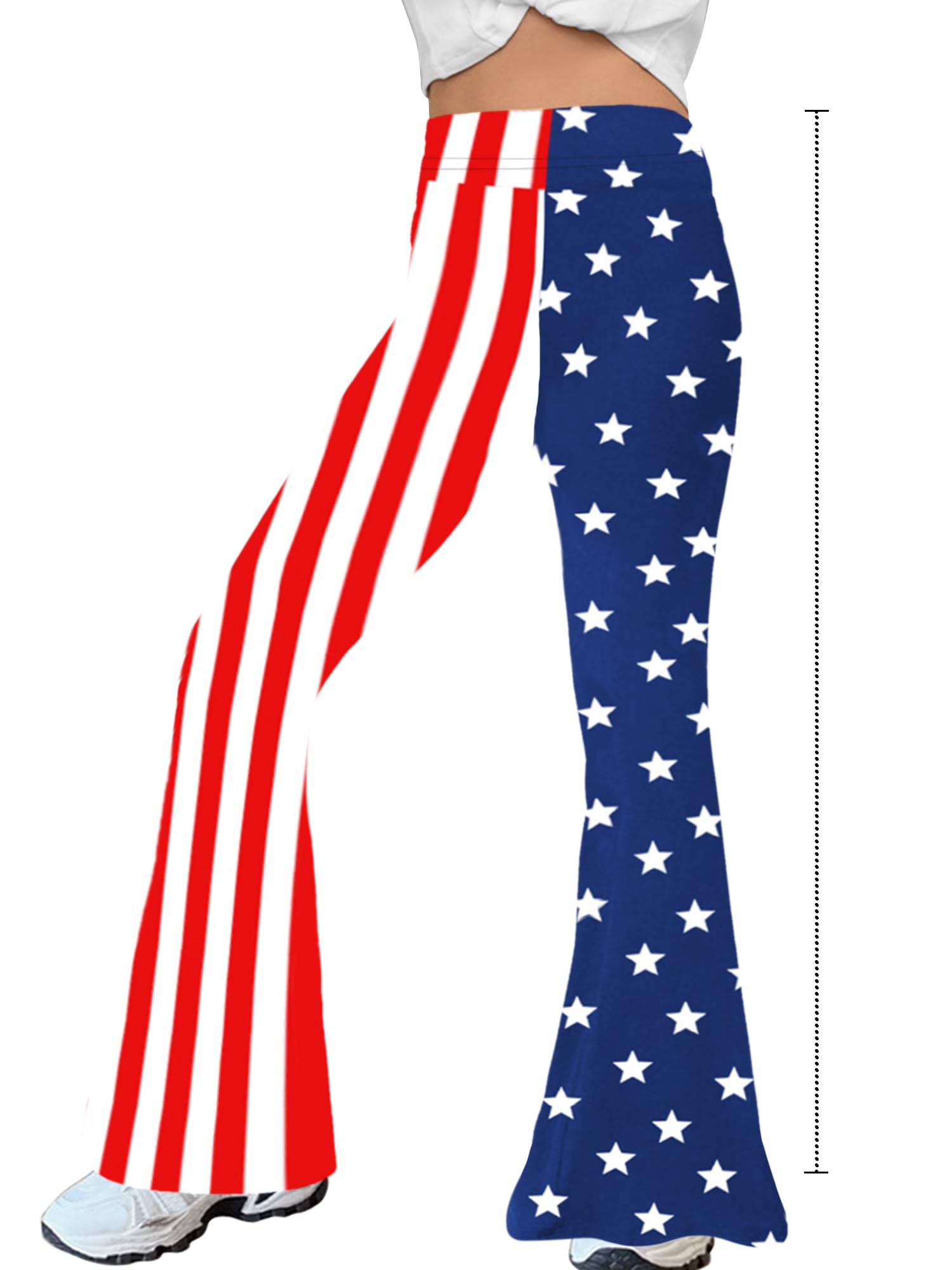 WSPLYSPJY Women's Print Stretch Bell Bottom Flare Palazzo Pants Trousers