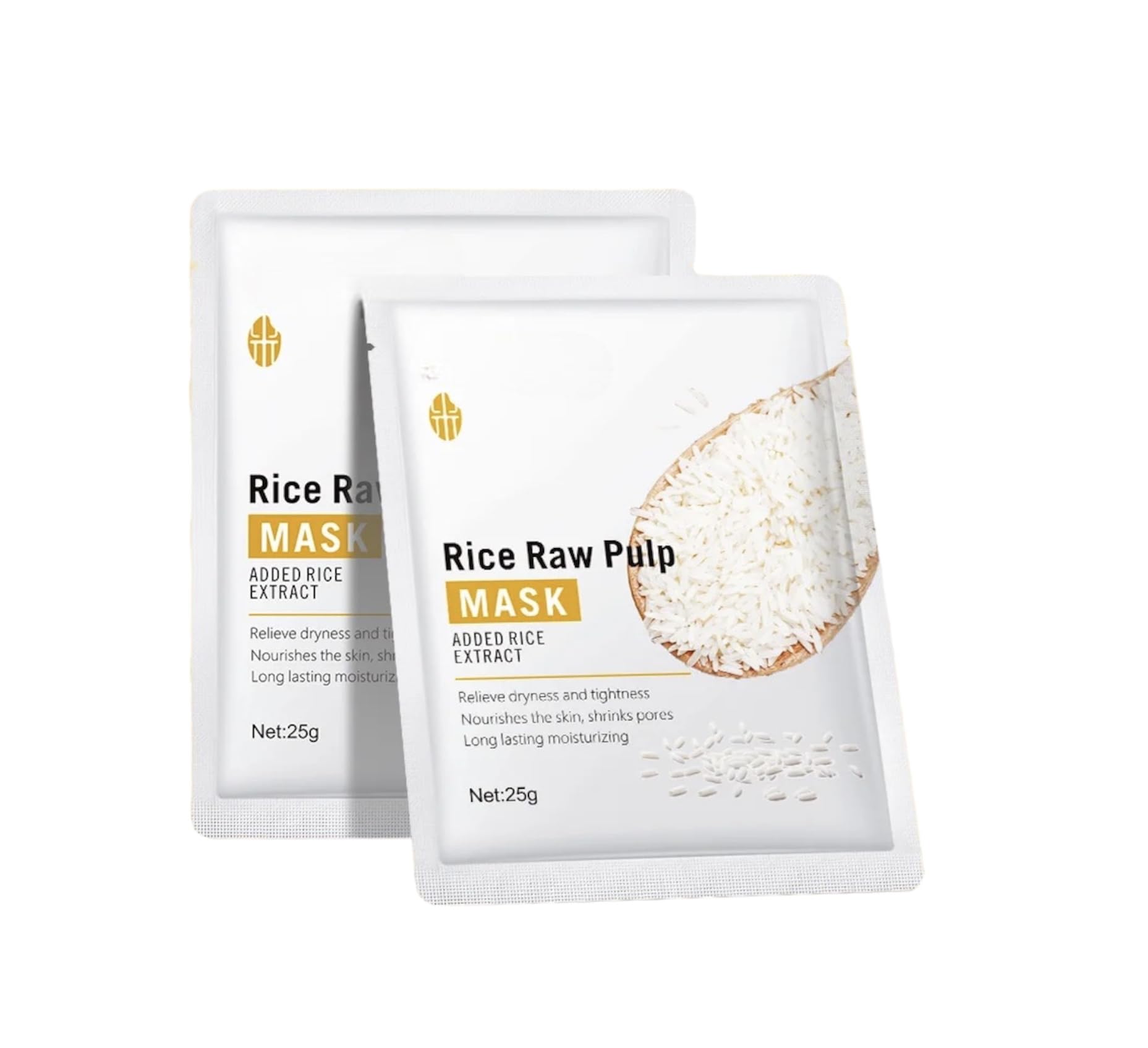 Rice Raw Pulp Mask Added Rice Extract，grape seed extract，propylene glycol，moisturizing，moist，tender skin，filling water 2 pcs