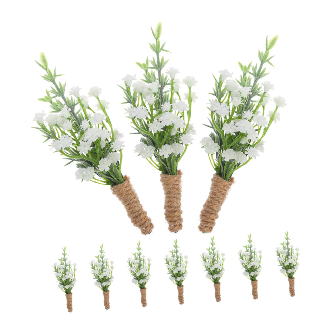 Hochzeitsboutonnière für Herren 10 Stück Pp mit Sicheren Nadeln | Ansteckblume für Bräutigam, Trauzeugen und Gäste, Elegant und Charmant, für Hochzeit, Eröffnung, Feier