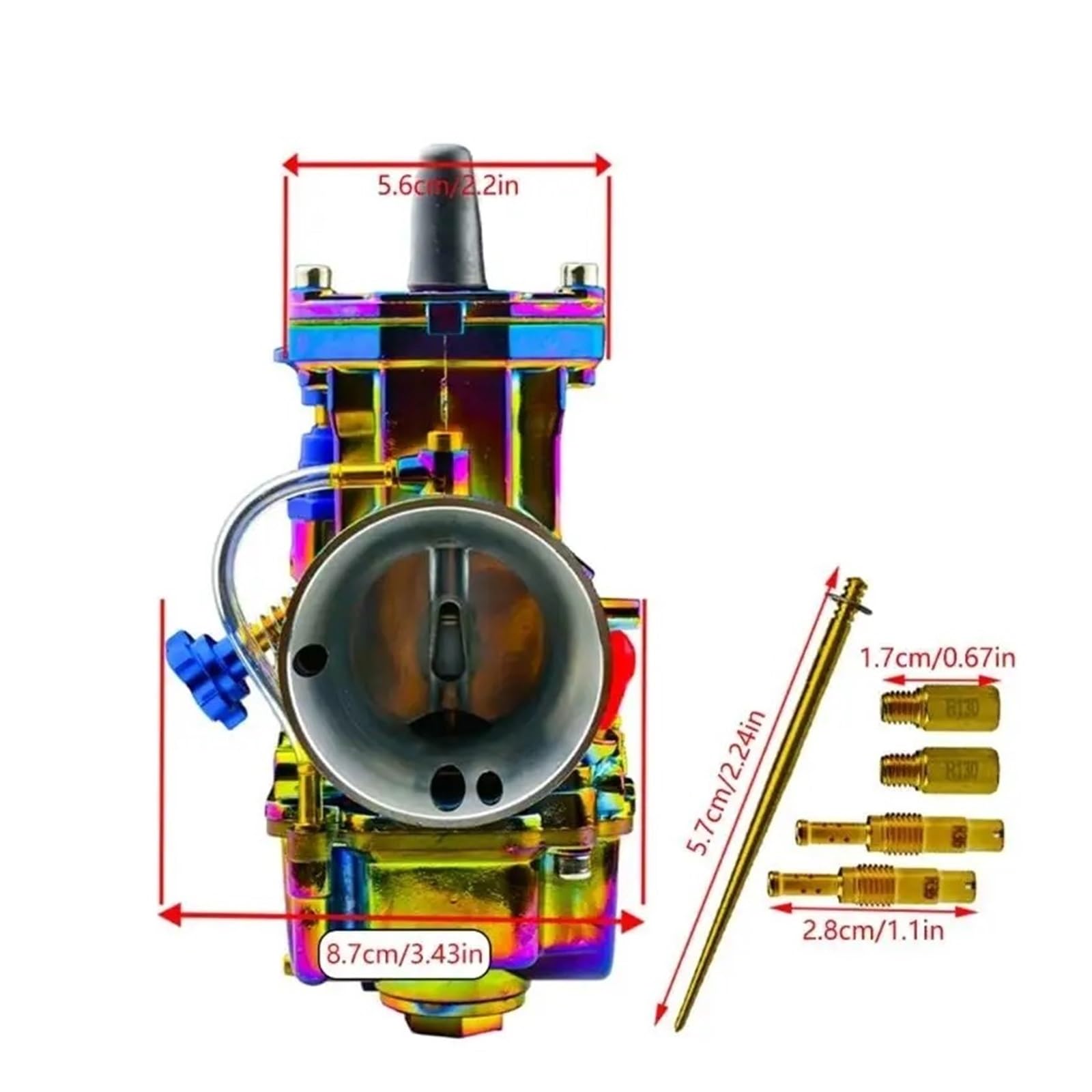 Carburatore moto Carburatore per bici da Per moto cromato Parti di regolazione facile installazione