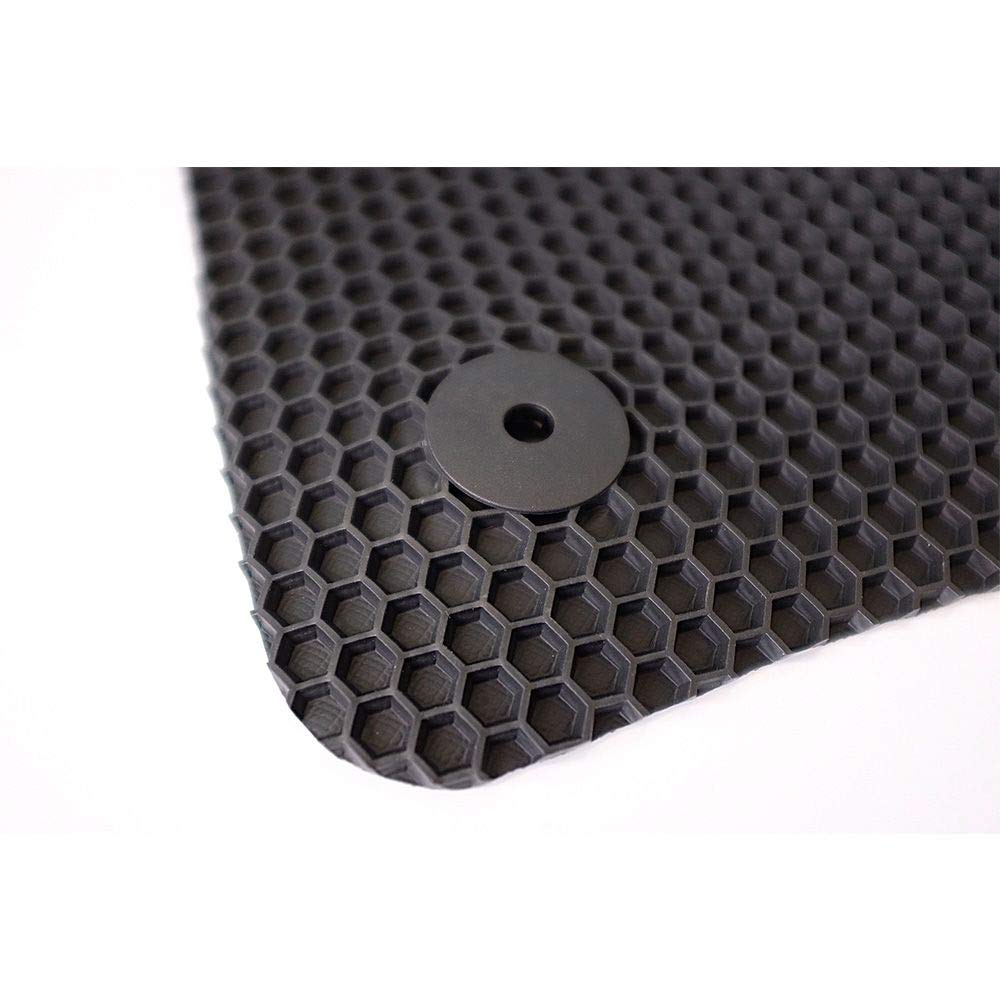 Nicoman Tappetini Auto Completamente Su Misura Per Nissan Qashqai MK1 (2006-2013) - Set Anteriore 2 Pezzi, Nero, Gomma Composita Esagonale, RHD - 2