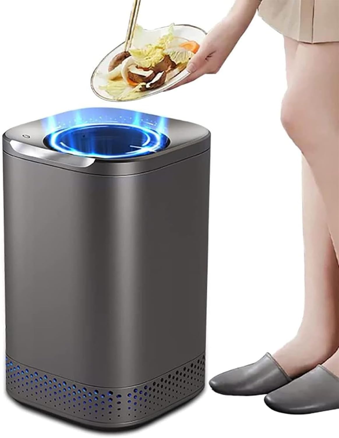 Electric Kitchen Composter,Smart Waste Kitchen Composter,Automatic Food Waste Cycler Home Composting Bin,Turn Garbage to Compost with Single Button