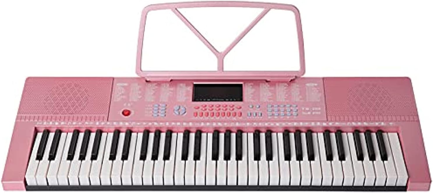 YONGMEI Full Size Electronic Piano - Pink, 61 Keys