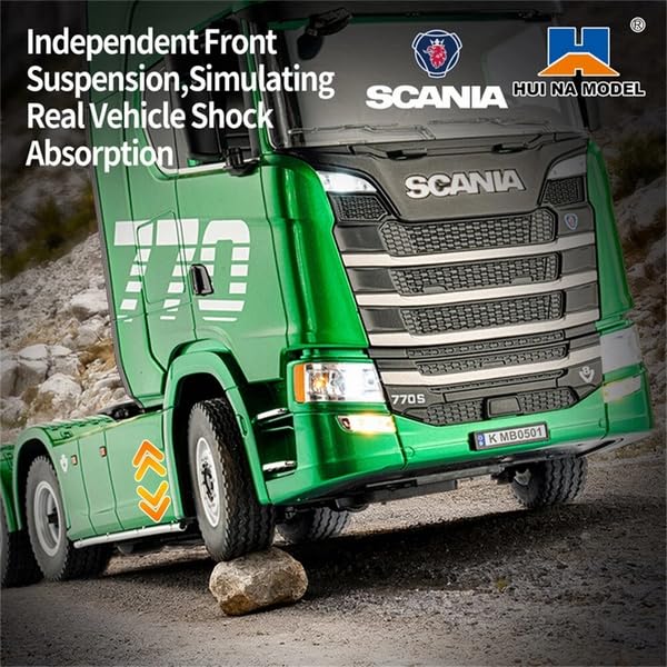 s-idee® 1501 grün Scania 770S 1/18 RC Truck Huina – RTR LKW mit Licht- & Soundeffekten 19CH