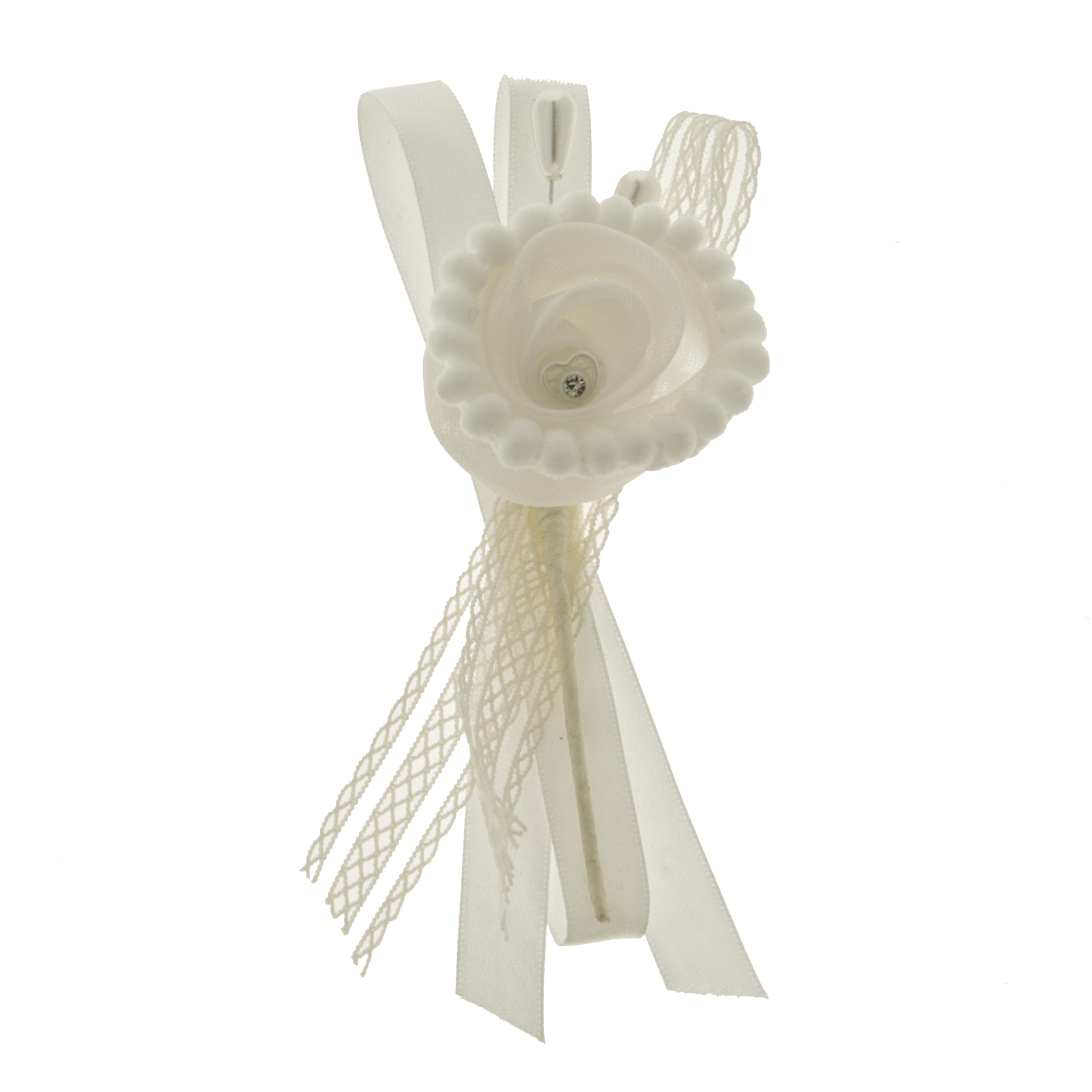Doni Bomboniere 60pz Decorazione Fiore Finto Tessuto BOMBONIERA Matrimonio Anniversario CRESIMA Comunione Ragazzo Ragazza ADDOBBO Maschio Femmina SEGNAPOSTO Accessorio Economica Fai da Te UTILE
