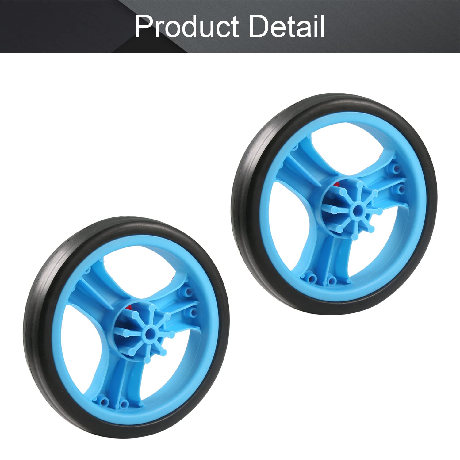 thumbnail: MroMax 4 Stuks Plastic Enkelvoudige Wielen - Diameter 185 Mm, Voor Wandelwagens, Karren En Meer - Wit