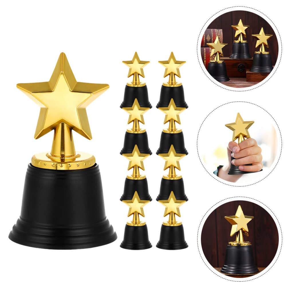 Didiseaon Trophée étoile: 9 Pièces Mini Trophée avec Base Plastique Foot pour Récompenses Sportives Jeux Winner Trophy pour Enfants Décorations de Classe et Concours