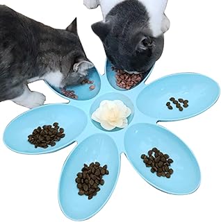 2 Pack Cat Bowls Cat Food Water Bowls Dishes Multi-Cat Feeder 6-Meal Kitten Food Bowl Multiple Cat Dinner with 6 Cat Bowls Kitty Cat Bowls Set Double Feeding Bowl Litter Food Feeding Weaning Feeder