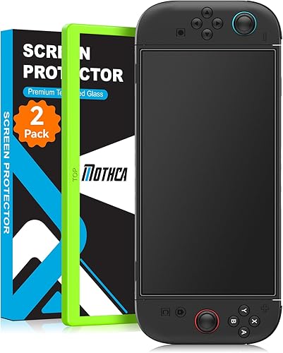 Mothca Paquete de 2 protectores de pantalla de vidrio mate para Nintendo Switch 2 modelo 2025 [7.9 pulgadas] antirreflejos y antihuellas dactilares,