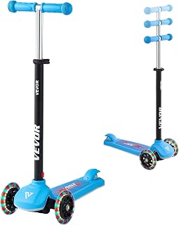 VEVOR Scooter (2 Räder) für Kinder ab 8 Jahren, Cityroller Kinderroller Straßenroller mit höhenverstellbarem Lenker & rutschfestem Deck & faltbarem Rahmen, Tretroller bis zu 100 kg, blau