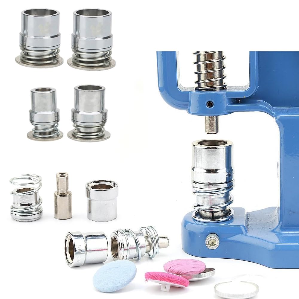 Kit de máquina de Prensa de Botones Cubierta de Tela Hecha a Mano con moldes de 4 tamaños (0.6 Pulgadas, 0.7 Pulgadas, 0.8 Pulgadas, 1 Pulgada)
